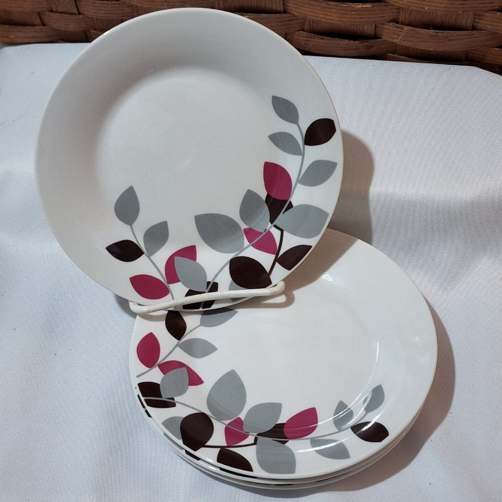 Oneida Porcelain Autumn Petals Salad Plates 7" set of 4